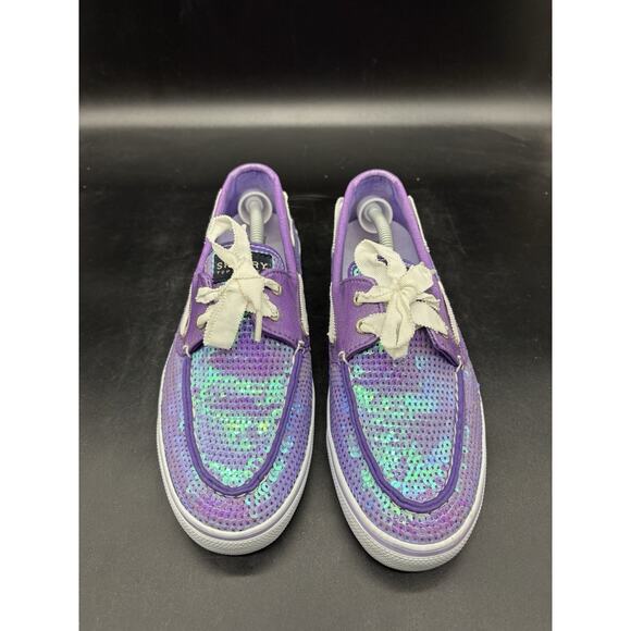 Sperry Sequin Mermaid Purple Boat Shoe Top Siders Women’s Size 8 9688631 - Picture 3 of 7